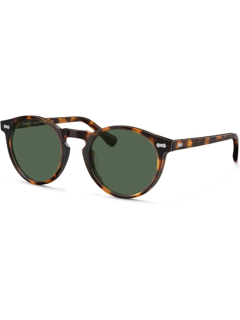Women's Green Lens Vintage Round Acetate Polarized Sunglasses UV Protection